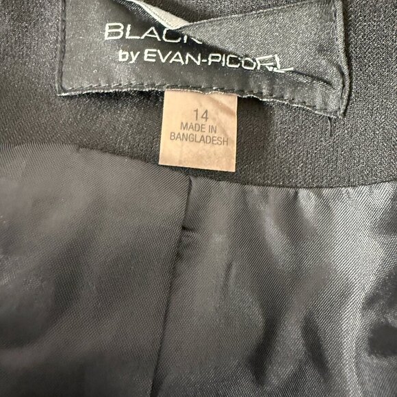 Black Label by Evan Picone Sheeth Dress & Jacket Black Leopard Print Size 14 - Picture 12 of 14